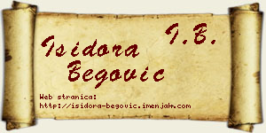 Isidora Begović vizit kartica